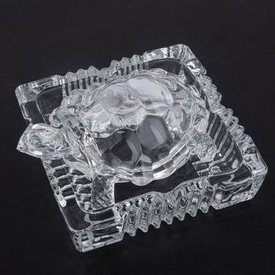 VIKITSU Crystal Tortoise with Plate for Vastu & Feng Shui – Good Luck Showpiece Decorative Showpiece  -  11 cm(Crystal, White)