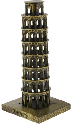 Calandis Leaning Tower of Pisa Model Famous Building Metal Craft Furnishing Article Decorative Showpiece  -  15.5 cm(Bronze, Brown)