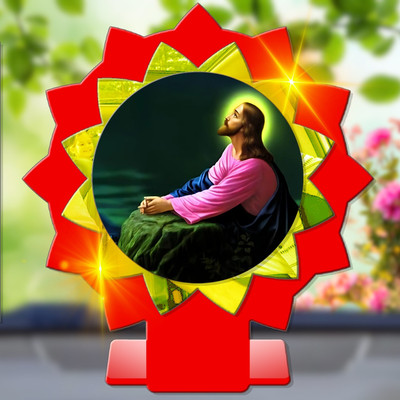 GiftsRange Jesus Christ Messiah Savior Son of God Car Dashboard Idol Decorative Showpiece  -  11 cm(Plastic, Multicolor)