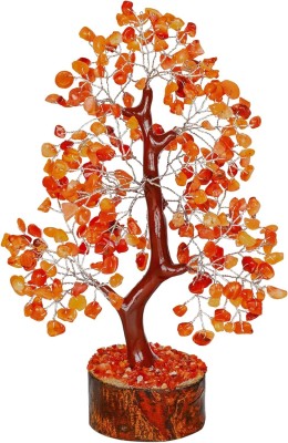 VIBESLE Carnelian Tree - Crystal Tree for Positive Energy, Feng Shui Tree Decorative Showpiece  -  25 cm(Stone, Red)
