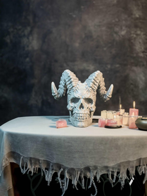 ARCHADIA Mendes Skull Decor Item. Decorative Showpiece  -  14 cm(Resin, Grey)