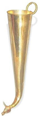 ASTROTALKS Pure Brass Gaumukhi Shringi for Abhishek, Bathing Pot for Gods,Gomukhi Shringi Decorative Showpiece  -  20 cm(Brass, Gold)