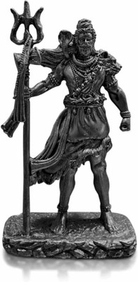FITSTOGIFTT Black Shiva Statue for car Dashboard Decor showpiece ,Shiva/Shiv ji murti Decorative Showpiece  -  10 cm(Resin, Black)