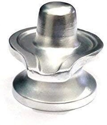 A & S VENTURES Parad, Mercury Shivling Idol Shiv Blessings Statue Showpiece Decorative Showpiece  -  8 cm(Silver, Silver)