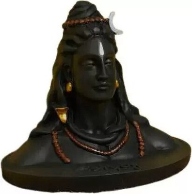 SBBCO Divine Edge Polyresin Adiyogi Shiv Ji Statue For Pooja Room & Car Dashboard Decorative Showpiece  -  4.93 cm(Polyresin, Black)