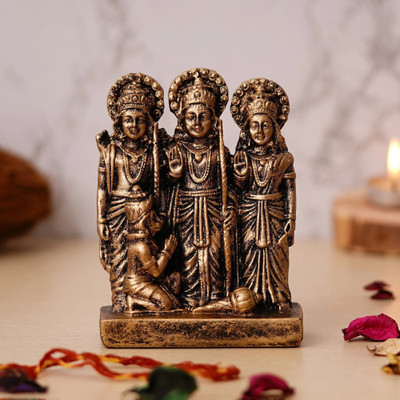 WEBELKART Premium Shree Ram Darbar Idol For Home and Office Decor Decorative Showpiece  -  13.97 cm(Resin, Copper)