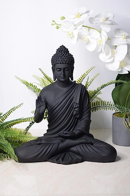 ARBUDA HANDICRAFTS BUDDHA STATUE Decorative Showpiece  -  38.5 cm(Marble, Black)