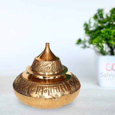 salvusappsolutions Traditional Handcrafted Brass Dotted Sindoor Dani/Box, Decorative Showpiece(Gold_Small) Decorative Showpiece  -  2.5 cm(Brass, Gold)