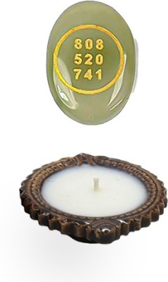 RESHAMM LIFE CARE Green Aventurine Coin with FRAGRANCE DIYA for Good Luck, Peace Crystal Coin 1pc Decorative Showpiece  -  3.8 cm(Crystal, Stone, Green)