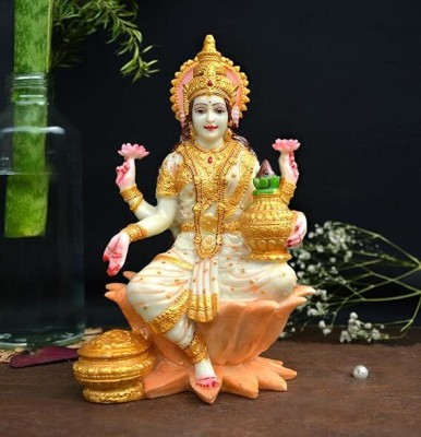 ARBUDA HANDICRAFTS laxmi statue Decorative Showpiece  -  18 cm(Marble, White)