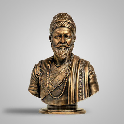 MADeco Chhatrapati Shivaji Maharaj / Decorative Showpiece  -  13 cm(Polyresin, Copper)