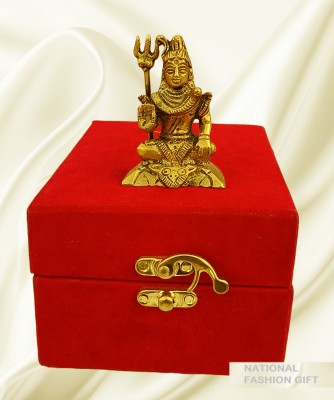 NfG Brass Lord Shiva Idol Decorative Showpiece  -  7 cm(Brass, Gold)