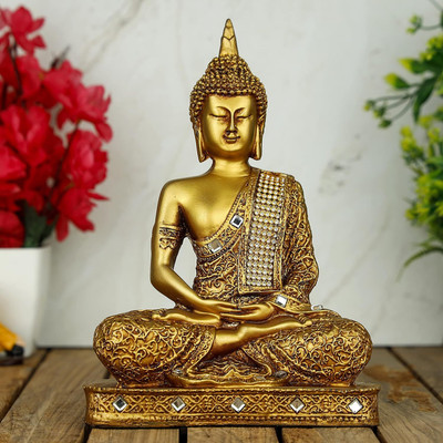 YTGFR Decorative Showpiece  -  18 cm(Polyresin, Gold)