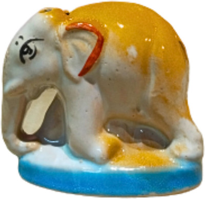 Balaji Tradings Elephant Idol for Home &Office Décor| Handmade Elephant Statue for Pooja &Vastu Decorative Showpiece  -  5 cm(Ceramic, Brown)
