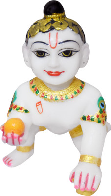 gargcreation Laddu Gopalji idol pure marble dust No 6 Decorative Showpiece  -  15 cm(Marble, Multicolor)
