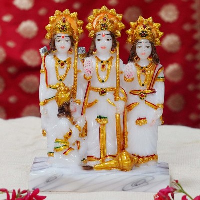 Gallery99 Ram Darbar Handpainted Idol For Success & Gifts/Pooja Room/Home Decoration Decorative Showpiece  -  14 cm(Marble, White)