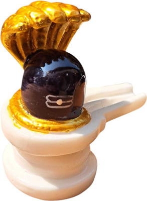 JniL Small Shivling for Home Temple and Office Decorative Showpiece  -  5 cm(Marble, Black)