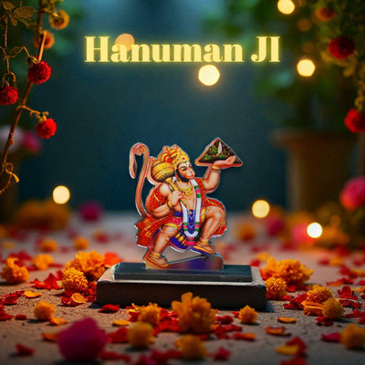 SBBCO Divine Magnet Wooden Hanuman Ji Idol Decorative Showpiece  -  8 cm(Wood, Multicolor)