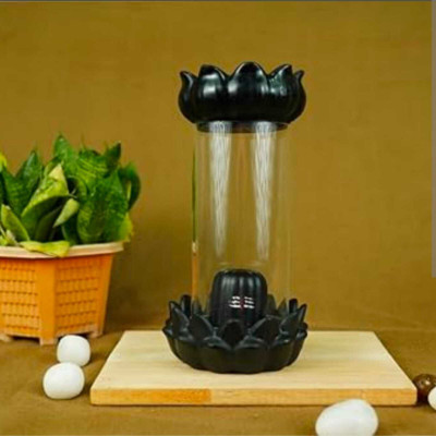 KFITN Shivling Backflow Smoke Fountain Ceramic Incense Burner for Home Décor Decorative Showpiece  -  20 cm(Glass, Polyresin, Black, White)