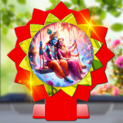 SANBIA Radha Krishna Radheshyam Radhe Krishna Car Dashboard Idol Decorative Showpiece  -  11 cm(Plastic, Multicolor)
