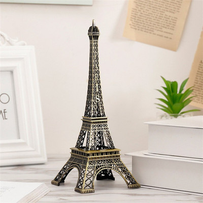 Elegant Lifestyle Antique Finish Paris Eiffel Tower Miniature Metal Statue, Room, Cabinet, Office Decorative Showpiece  -  18 cm(Polyresin, Black, Silver, Steel, Gold)