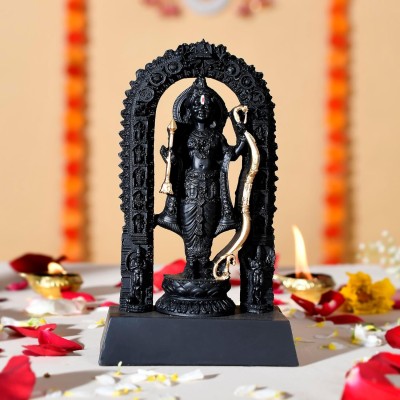 SHA 3D Ram Lalla Idol Ayodhya Murti Ramlalla Statue Lord Rama Bhagwan Ram Ideal Gift Decorative Showpiece  -  20 cm(Polyresin, Black)