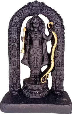 DARIDRA BHANJAN Ram lala Idol Shree Ram lala Statue Ayodhya Ram lala Murti for Home Décor Decorative Showpiece  -  20 cm(Polyresin, Black)