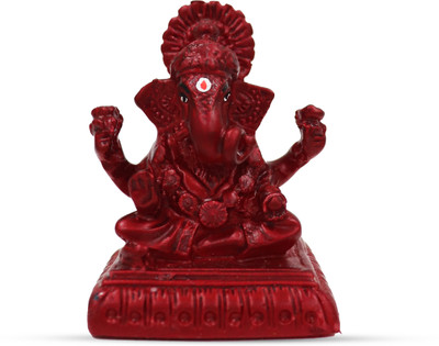 ghanshyam murati bhandar ganesha 07 Decorative Showpiece  -  7 cm(Resin, Red)