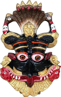 SalvusEstore Metal Narsingh Kirtimukha Wall Hanging Nazar Battu: Divine Protection Decorative Showpiece  -  15 cm(Metal, Black)