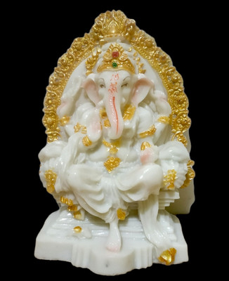 WINSOME COLLECTION Ganesha Ganesh Ganpati Idol Statue Murti for Pujaghar Decorative Showpiece  -  7 cm(Polyresin, Multicolor)