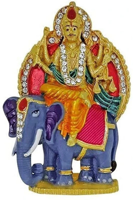 KAPRAK Gold Plated Lord Vishwakarma Idol For Car Dashboard Decorative Showpiece  -  8 cm(Metal, Gold)