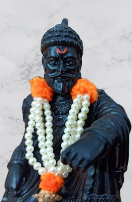 sai art ||Chhatrapati Shivaji Maharaj||The Legend of Maharashtra Statue Decorative Showpiece  -  9 cm(Marble, Black)