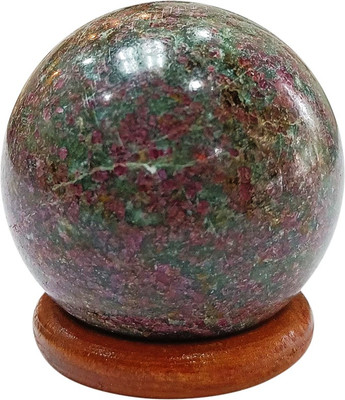 Shubhanjali Ruby Kyanite Sphere Ball Healing Crystals 50mm Polished Sphere (200-250 Gm) Decorative Showpiece  -  5 cm(Stone, Green)