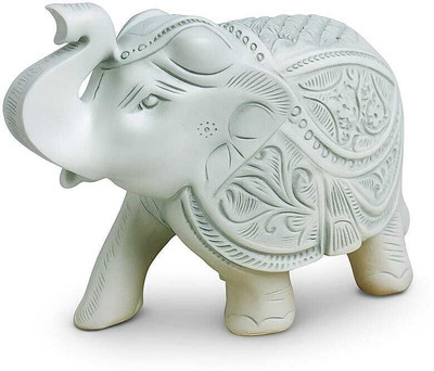 SHAURAYA ENTERPRISE WHITELEPHANT1 Decorative Showpiece  -  10 cm(Polyresin, White)