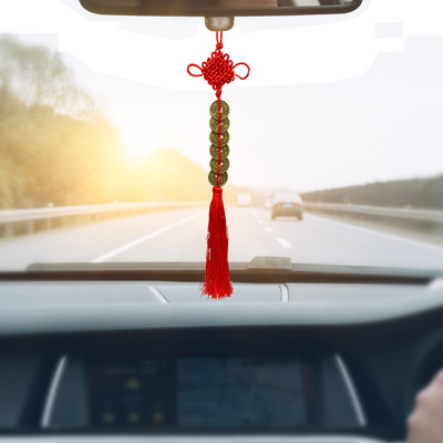Shubhanjali Chinese Feng Shui Coin Hanging for Home Decor Items Car Wall Wealth Money Luck Decorative Showpiece  -  35 cm(Brass, Copper)