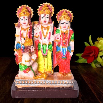 Kitlyn Resin Look Ram Darbar Statue for Pooja Room Idol, Bajrangbali Hanumanji Statue Decorative Showpiece  -  18 cm(Resin, Multicolor)