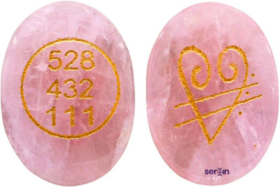 SereinWellness Rose Quartz Zibu Coin Healing Stone Symbol of Love, Trust, Compassion Decorative Showpiece  -  3.82 cm(Crystal, Pink)