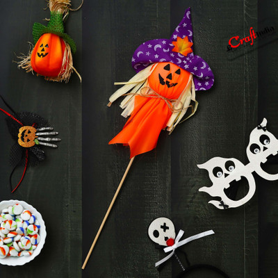 eCraftIndia Halloween Stick Decorative Showpiece  -  50 cm(Fabric, Multicolor)