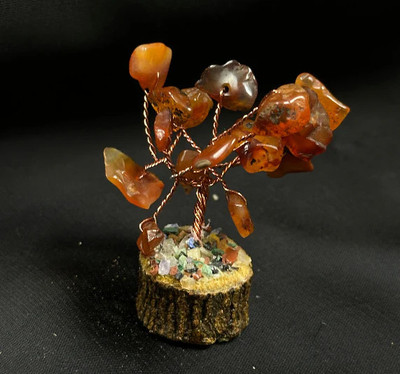 Dhwani Astro Red Carnelian Mini Tree (5cm) - Abhimantrit Decorative Showpiece  -  5 cm(Crystal, Red)