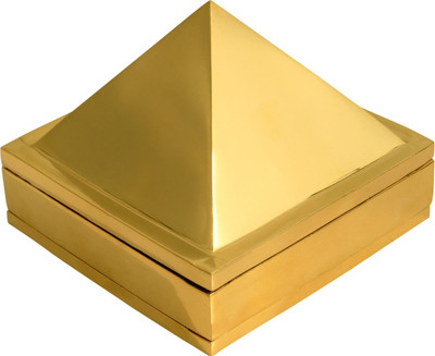 vastu vardan Vastu 3 Layer Brass Pyramid / Multi-Layer Pyramid And Vastu Remedy ( Pack of 1) Decorative Showpiece  -  7.5 cm(Metal, Gold)