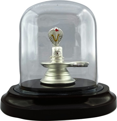 SILVERSPOT JEWEL 999 Pure Silver Shiv Linga/Mahadev Beautiful Idol/Murti/Statue with Acrylic Base Decorative Showpiece  -  16 cm(Silver, White)