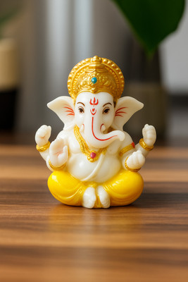 WearCraftJPR 1101 Ganesh Ji Statue Decorative Showpiece  -  7 cm(Resin, Multicolor)