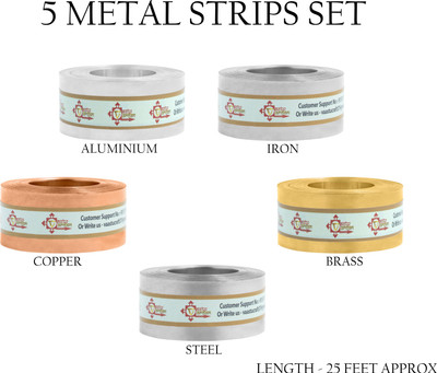 vastu vardan Vastu Metal Strips Combo Approx 25 FEET 1 INCH 0.2MM Gauge Strips (Pack of 5) Decorative Showpiece  -  0.02 cm(Copper, Steel)