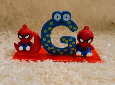 handmadearts Spiderman With G letter Showpiece Office Desk & Study Table Decorative Showpiece  -  5.5 cm(Resin, Red)