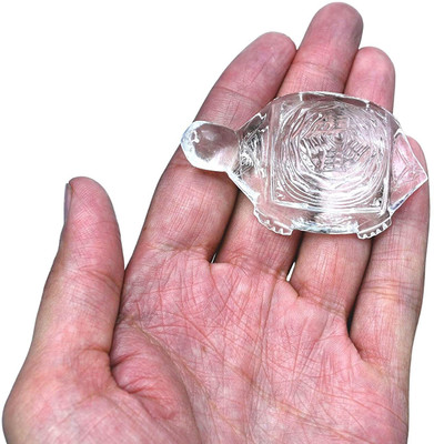 Devlink A+ Natural Quartz Crystal Sphatik Shree Yantra with Tortoise (Kacchua) - 40g Decorative Showpiece  -  4 cm(Crystal, Clear)