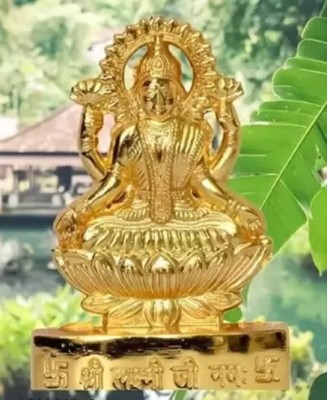 SHRI ASTHA VINAYAK Shri Laxmi Mata Idol for Diwali Puja Laxmi Maa Murti for Puja tabel or Temple Decorative Showpiece  -  10 cm(Brass, Metal, Gold)