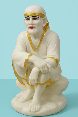 ChoudhryTrade Decorative Showpiece  -  12 cm(Marble, White, Gold)