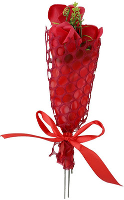 Delhi Gift House Red Rose With 1 White Teddy Bookey Decorative Showpiece  -  40 cm(Plastic, Multicolor)