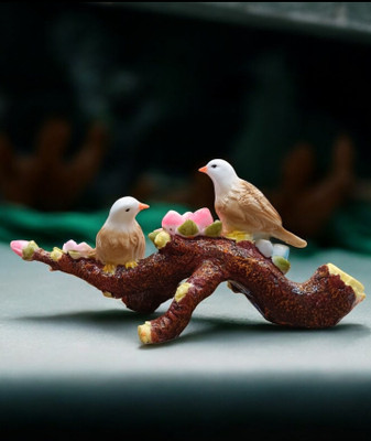 Sankalan Creation Bird Family Decorative Showpiece  -  19 cm(Marble, Multicolor)