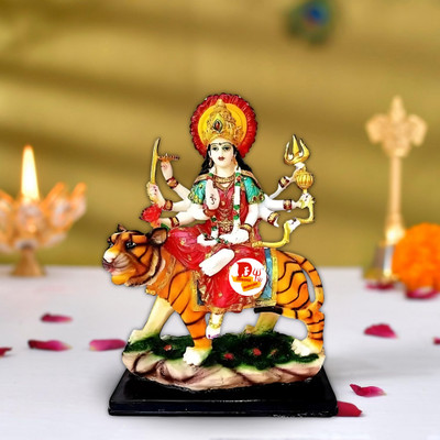 DARIDRA BHANJAN Marble Finish Goddess Maa Durga Devi Idol Statue(MULTICOLOR PACK OF 1) Decorative Showpiece  -  17 cm(Marble, Multicolor)